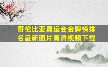 哥伦比亚奥运会金牌榜排名最新图片高清视频下载