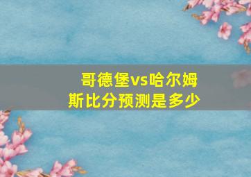 哥德堡vs哈尔姆斯比分预测是多少