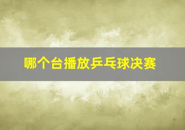 哪个台播放乒乓球决赛