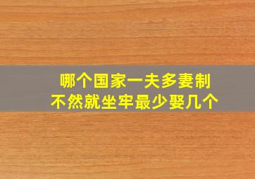 哪个国家一夫多妻制不然就坐牢最少娶几个