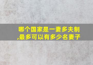 哪个国家是一妻多夫制,最多可以有多少名妻子