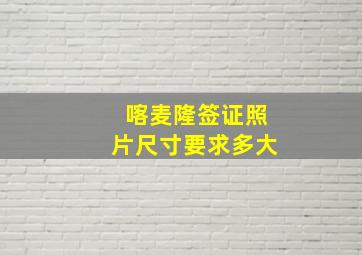 喀麦隆签证照片尺寸要求多大