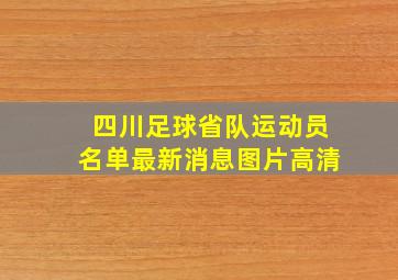 四川足球省队运动员名单最新消息图片高清