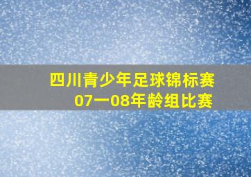 四川青少年足球锦标赛07一08年龄组比赛