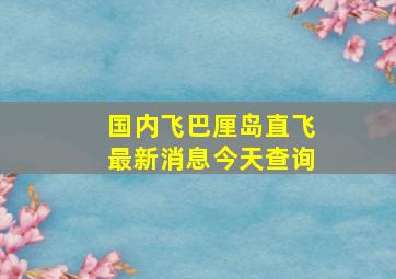 国内飞巴厘岛直飞最新消息今天查询