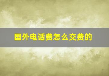 国外电话费怎么交费的