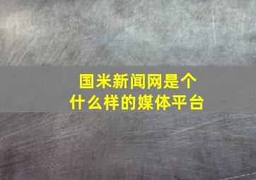 国米新闻网是个什么样的媒体平台