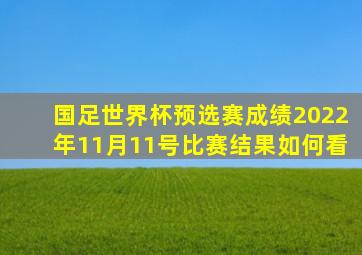 国足世界杯预选赛成绩2022年11月11号比赛结果如何看