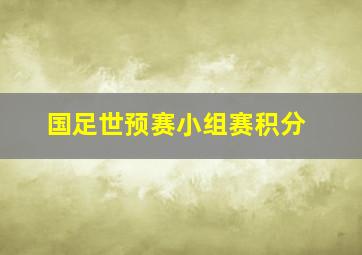 国足世预赛小组赛积分