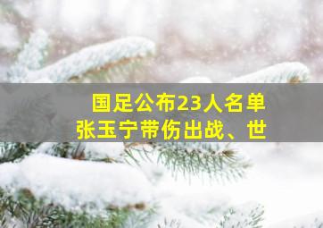 国足公布23人名单张玉宁带伤出战、世