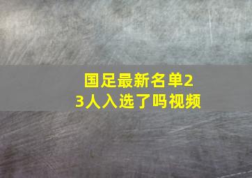 国足最新名单23人入选了吗视频