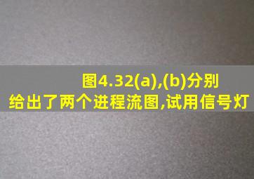 图4.32(a),(b)分别给出了两个进程流图,试用信号灯