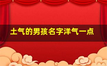 土气的男孩名字洋气一点