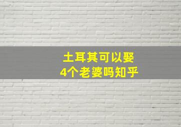 土耳其可以娶4个老婆吗知乎