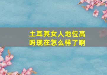 土耳其女人地位高吗现在怎么样了啊