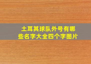 土耳其球队外号有哪些名字大全四个字图片