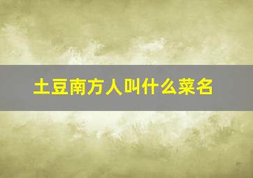 土豆南方人叫什么菜名