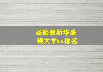 圣路易斯华盛顿大学cs排名