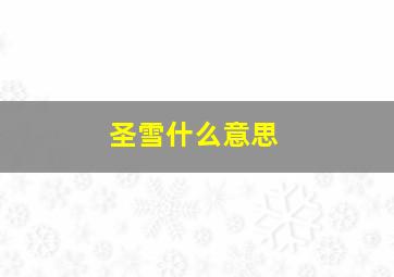 圣雪什么意思