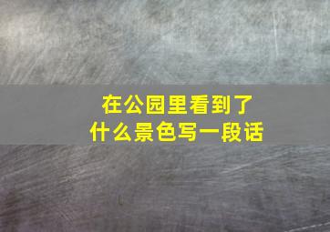 在公园里看到了什么景色写一段话