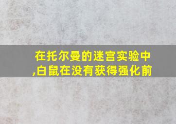 在托尔曼的迷宫实验中,白鼠在没有获得强化前