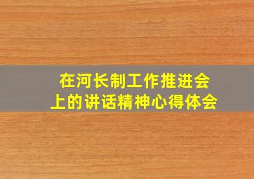 在河长制工作推进会上的讲话精神心得体会