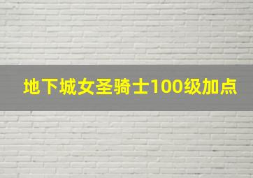 地下城女圣骑士100级加点