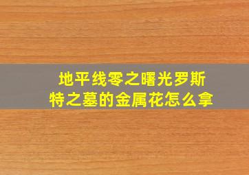 地平线零之曙光罗斯特之墓的金属花怎么拿