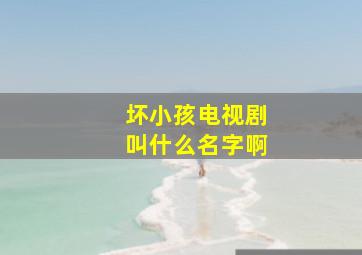 坏小孩电视剧叫什么名字啊