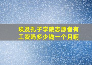 埃及孔子学院志愿者有工资吗多少钱一个月啊