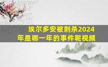 埃尔多安被刺杀2024年是哪一年的事件呢视频