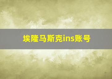 埃隆马斯克ins账号