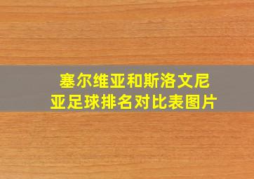 塞尔维亚和斯洛文尼亚足球排名对比表图片