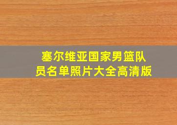 塞尔维亚国家男篮队员名单照片大全高清版