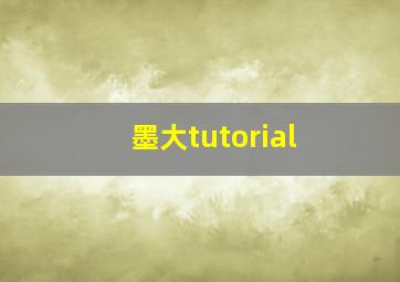 墨大tutorial