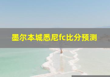 墨尔本城悉尼fc比分预测