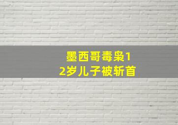 墨西哥毒枭12岁儿子被斩首