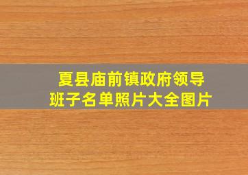 夏县庙前镇政府领导班子名单照片大全图片