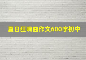 夏日狂响曲作文600字初中