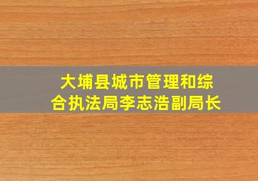 大埔县城市管理和综合执法局李志浩副局长