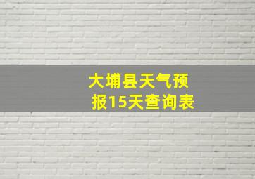 大埔县天气预报15天查询表