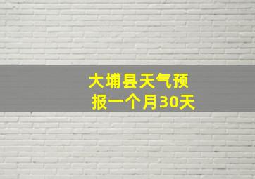 大埔县天气预报一个月30天