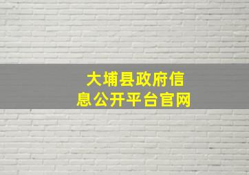 大埔县政府信息公开平台官网