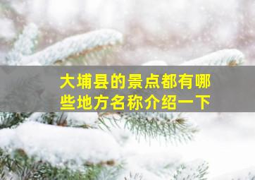 大埔县的景点都有哪些地方名称介绍一下