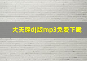 大天蓬dj版mp3免费下载