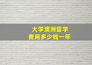 大学澳洲留学费用多少钱一年