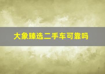 大象臻选二手车可靠吗