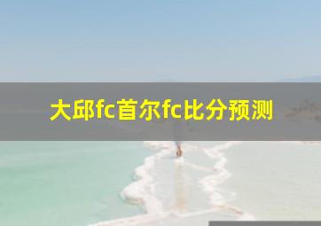 大邱fc首尔fc比分预测