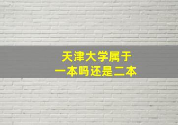 天津大学属于一本吗还是二本