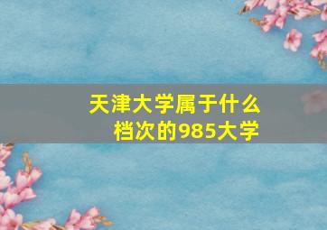 天津大学属于什么档次的985大学